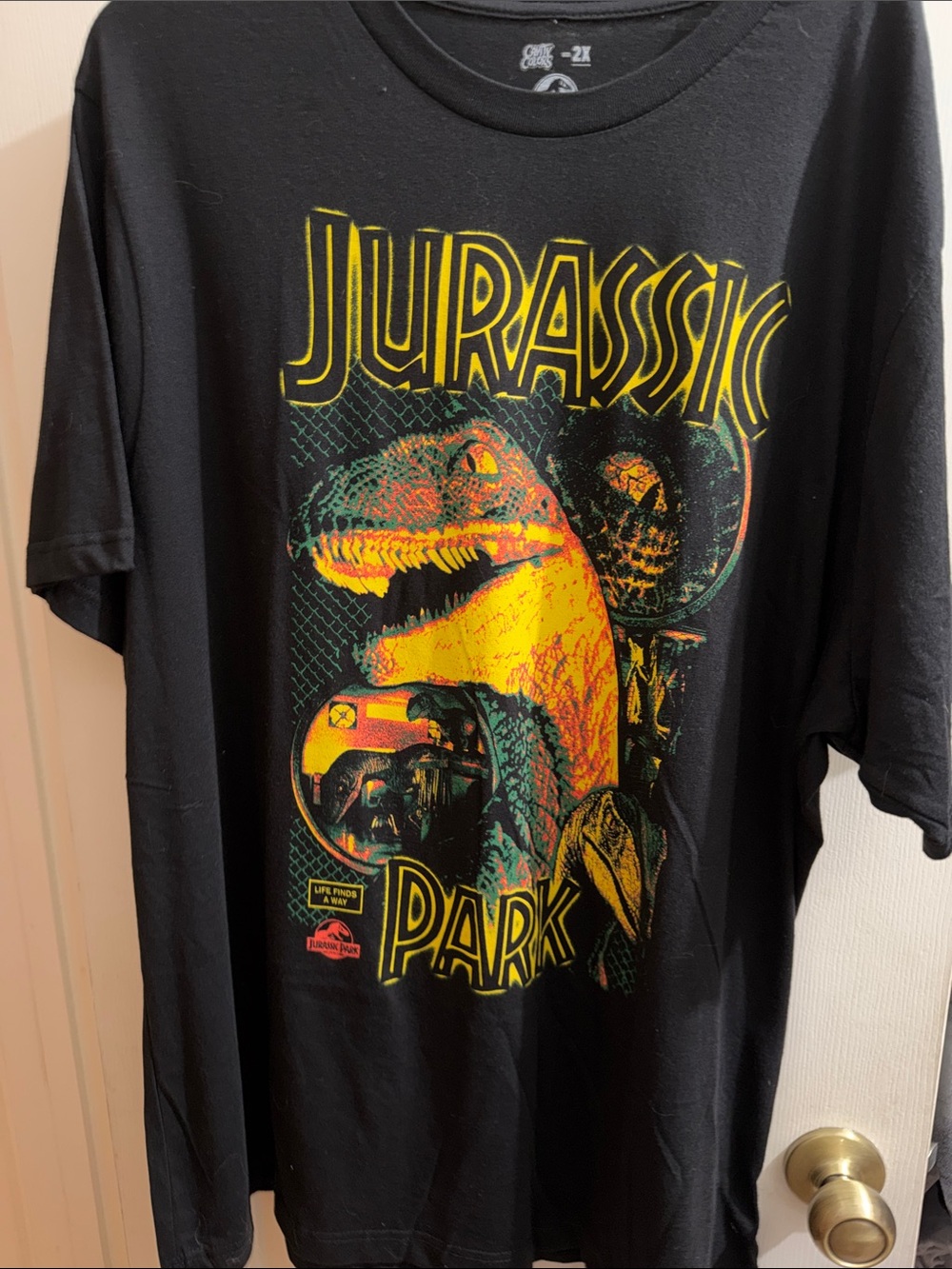 Cavity Colors Jurassic Park 2X Black Graphic Tee